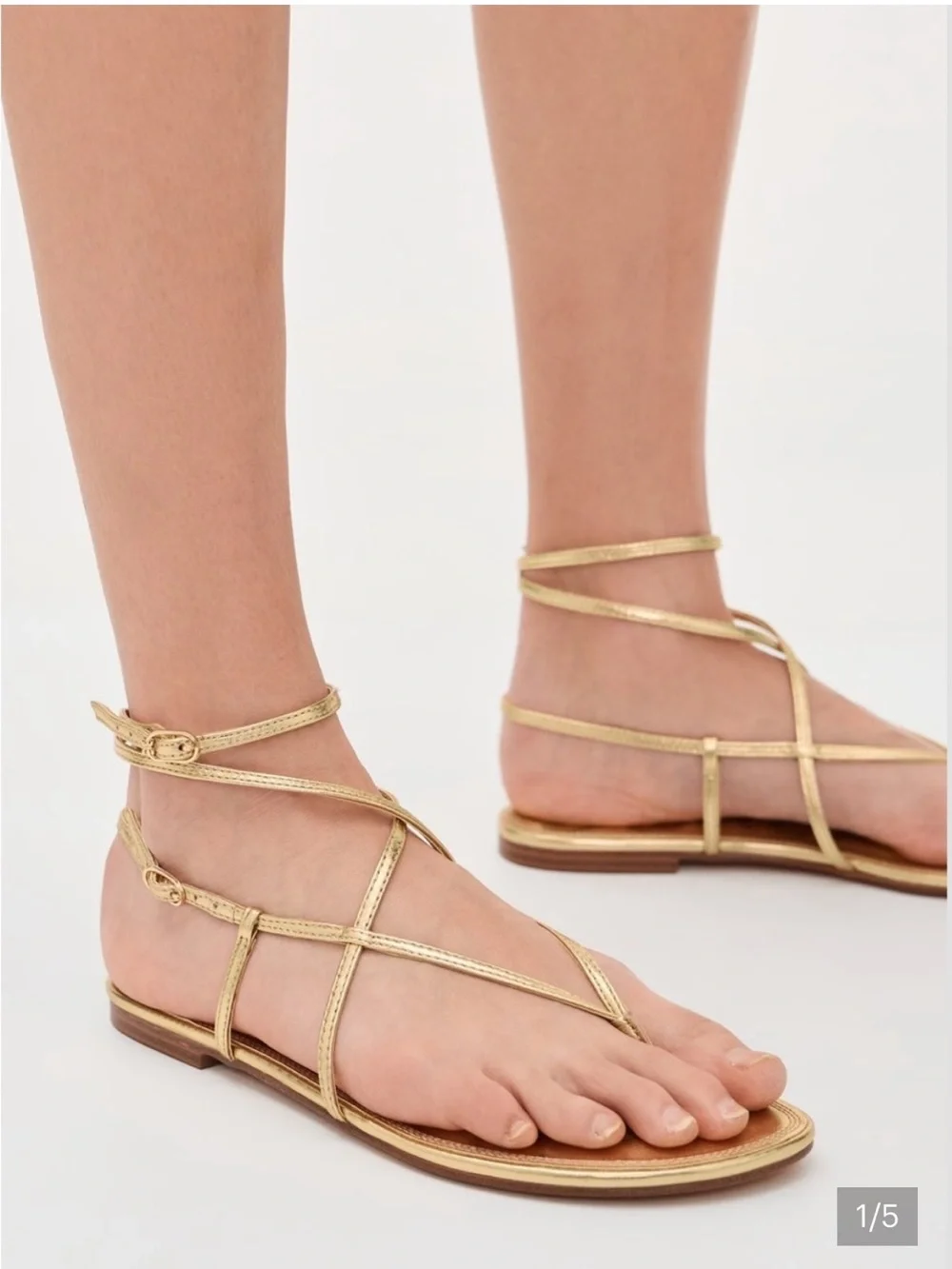 Sam Edelman Black Strappy Wrap-Around Flat Sandals BLACK